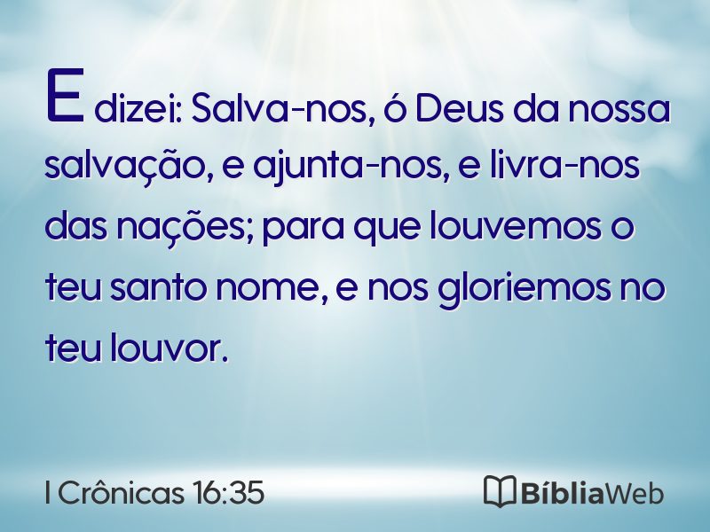I Crônicas 16:35 em imagem para compartilhar