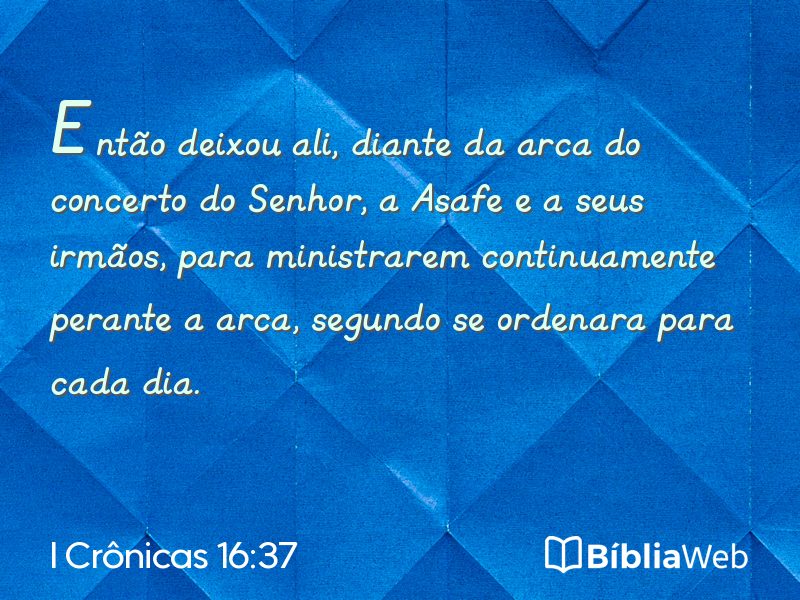 I Crônicas 16:37 em imagem para compartilhar