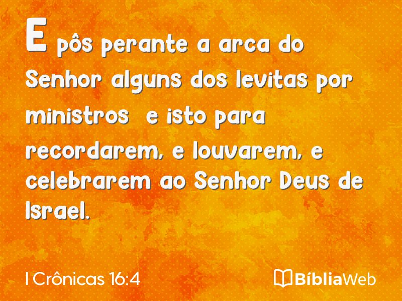 I Crônicas 16:4 em imagem para compartilhar