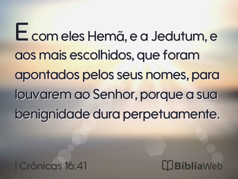 I Crônicas 16:41 em imagem para compartilhar