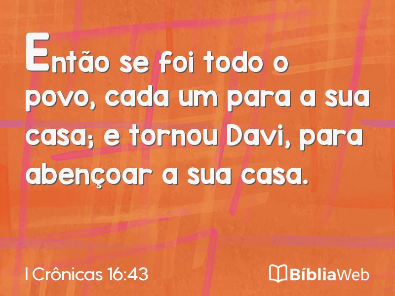 I Crônicas 16:43 em imagem para compartilhar
