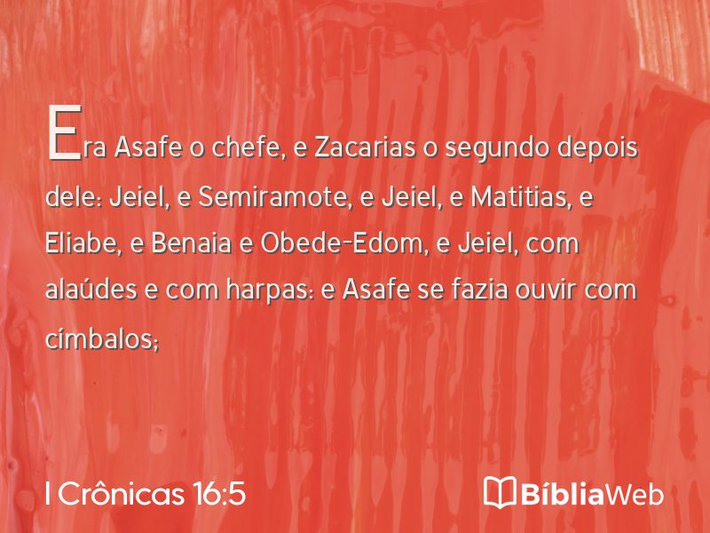 I Crônicas 16:5 em imagem para compartilhar