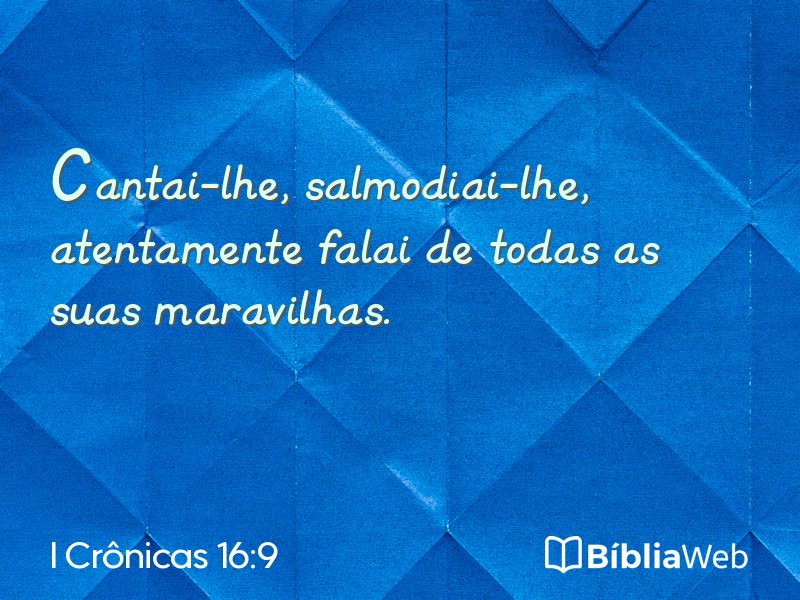 I Crônicas 16:9 em imagem para compartilhar