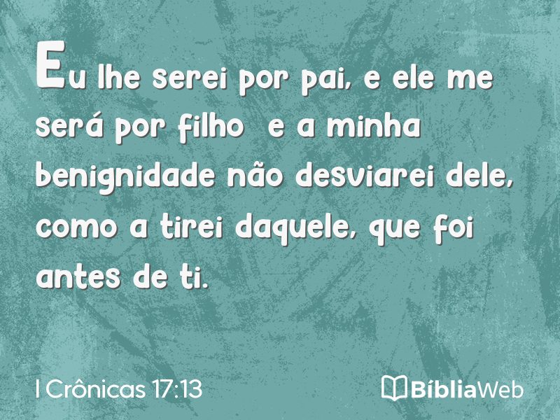 I Crônicas 17:13 em imagem para compartilhar