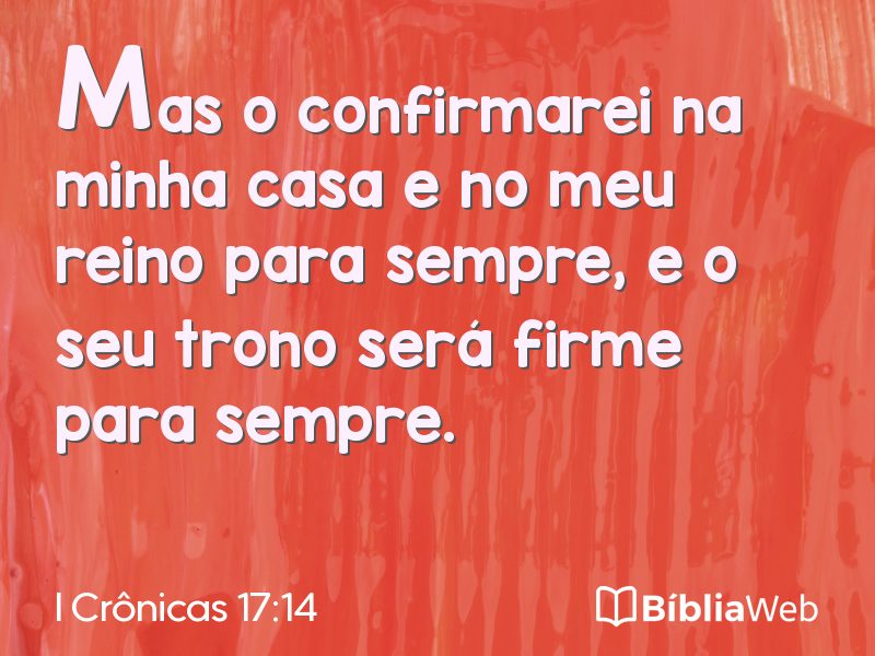I Crônicas 17:14 em imagem para compartilhar