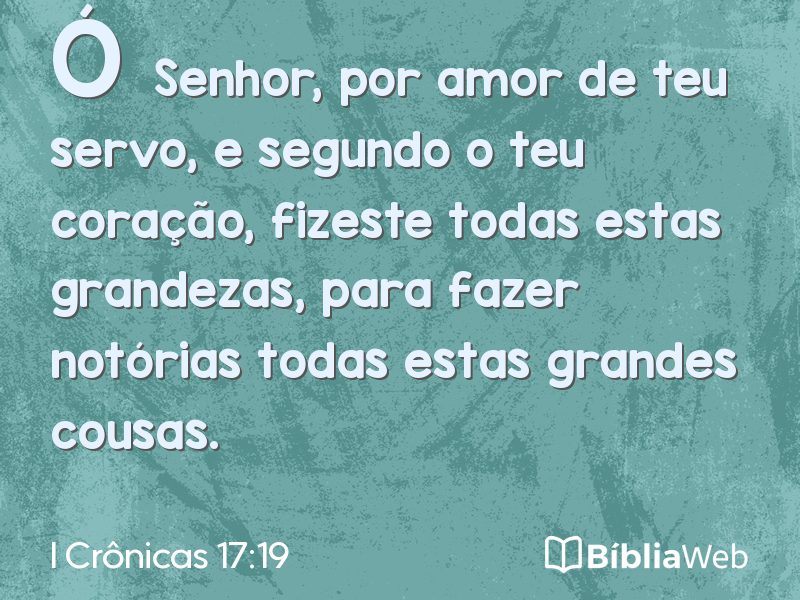 I Crônicas 17:19 em imagem para compartilhar