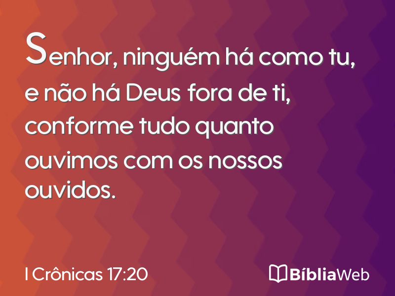 I Crônicas 17:20 em imagem para compartilhar