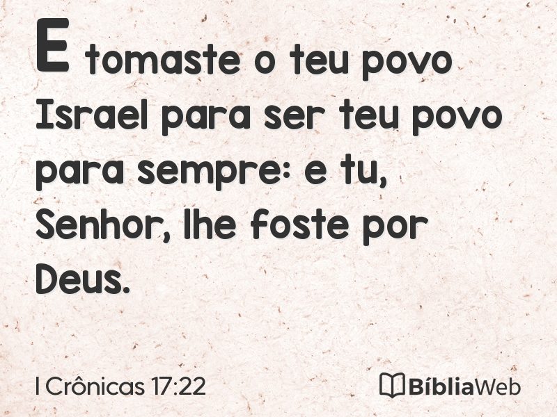 I Crônicas 17:22 em imagem para compartilhar