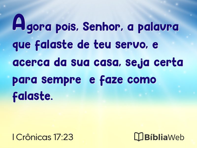 I Crônicas 17:23 em imagem para compartilhar