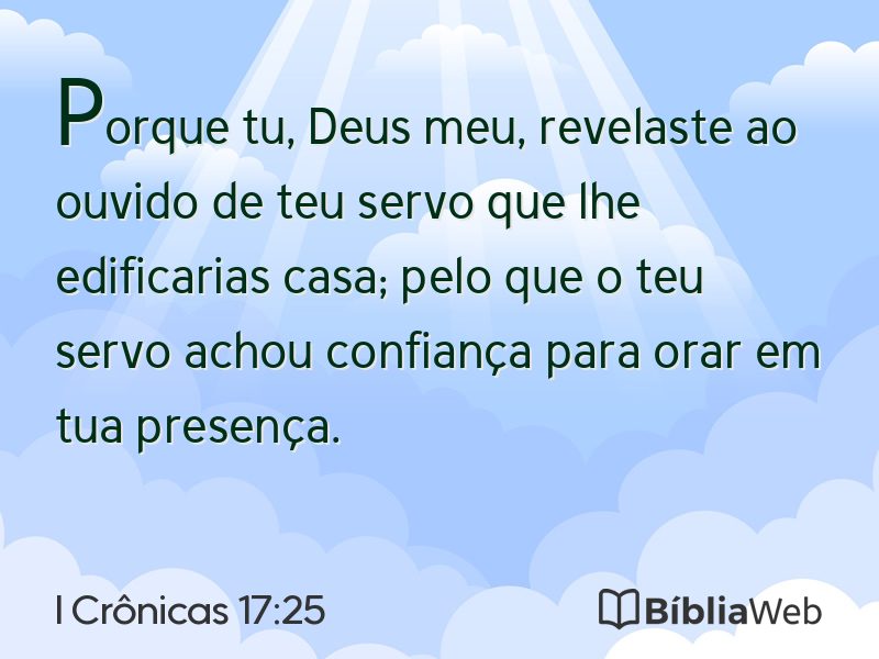 I Crônicas 17:25 em imagem para compartilhar