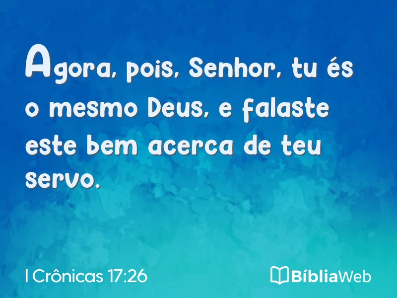 I Crônicas 17:26 em imagem para compartilhar