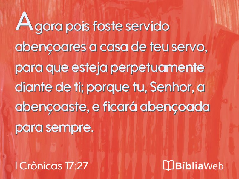 I Crônicas 17:27 em imagem para compartilhar
