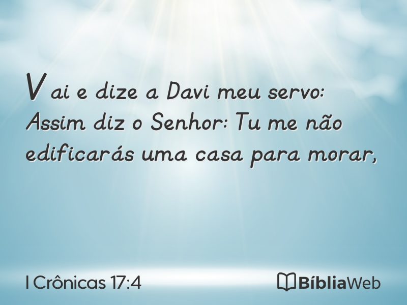 I Crônicas 17:4 em imagem para compartilhar