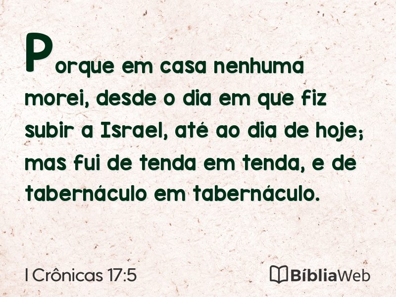 I Crônicas 17:5 em imagem para compartilhar
