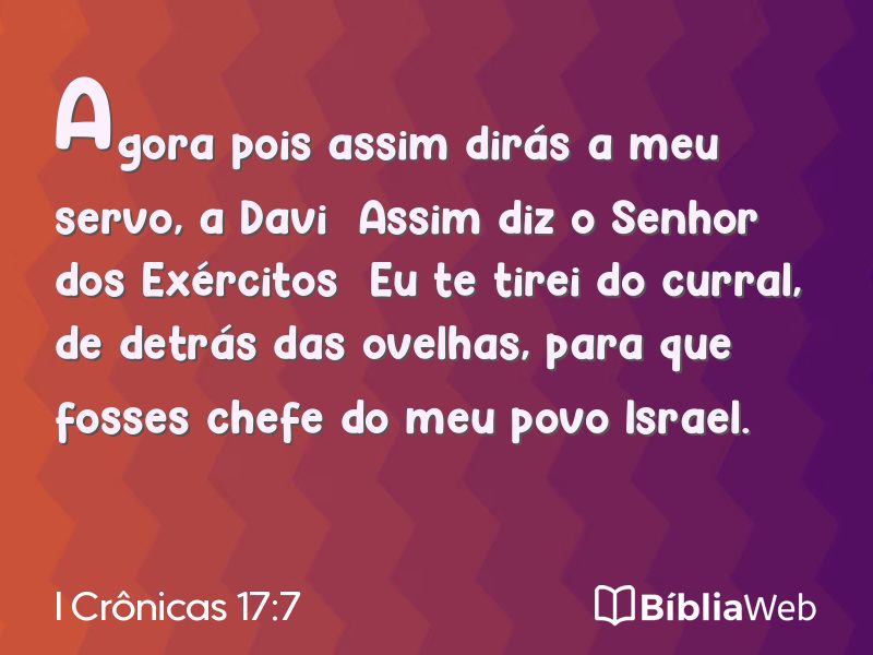 I Crônicas 17:7 em imagem para compartilhar
