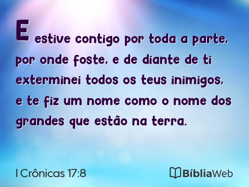 I Crônicas 17:8 em imagem para compartilhar