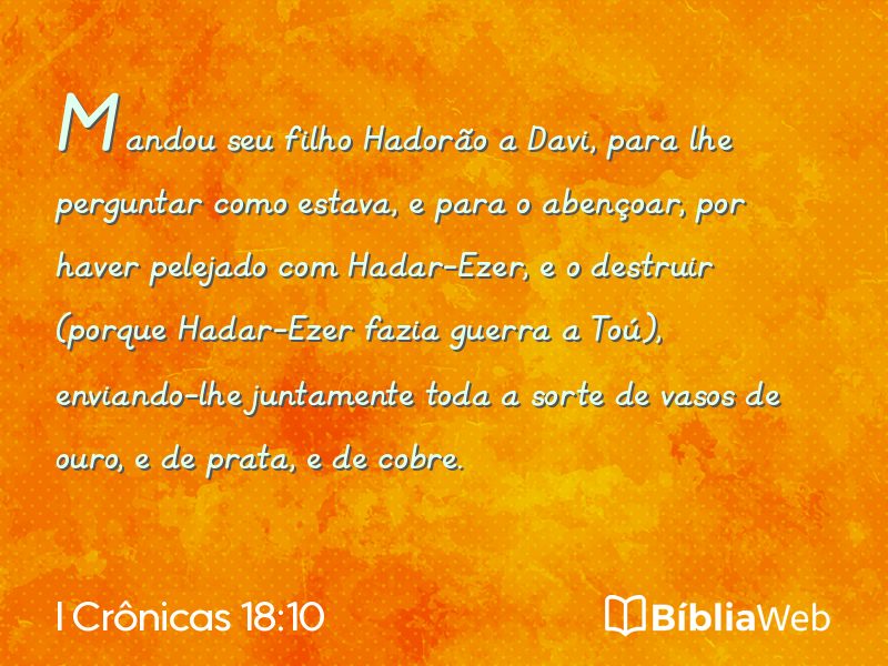 I Crônicas 18:10 em imagem para compartilhar