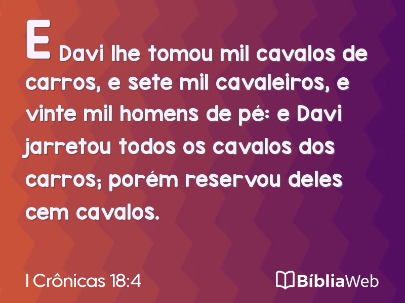 I Crônicas 18:4 em imagem para compartilhar