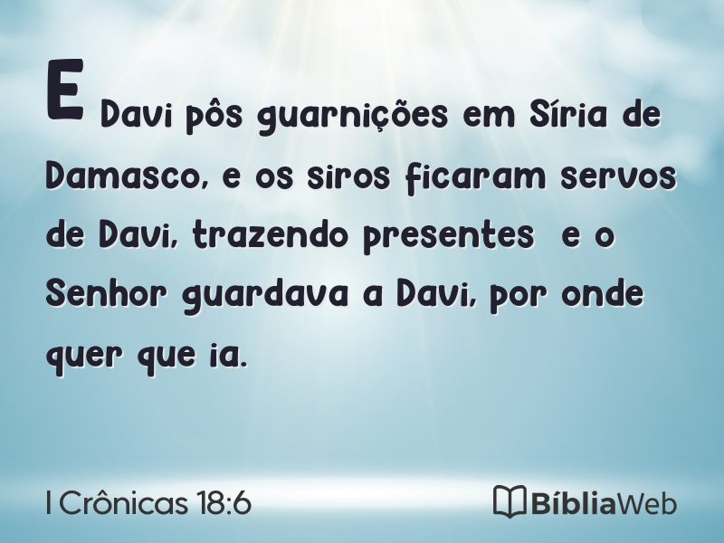 I Crônicas 18:6 em imagem para compartilhar