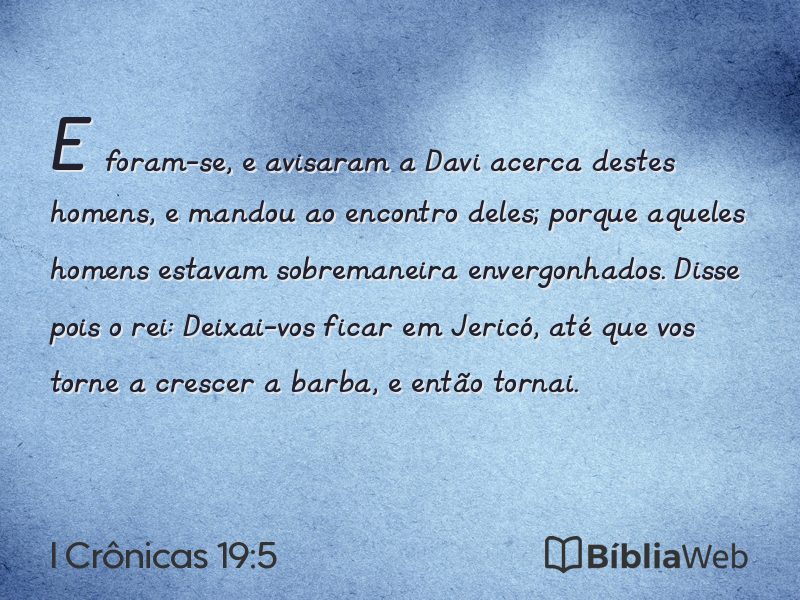 I Crônicas 19:5 em imagem para compartilhar