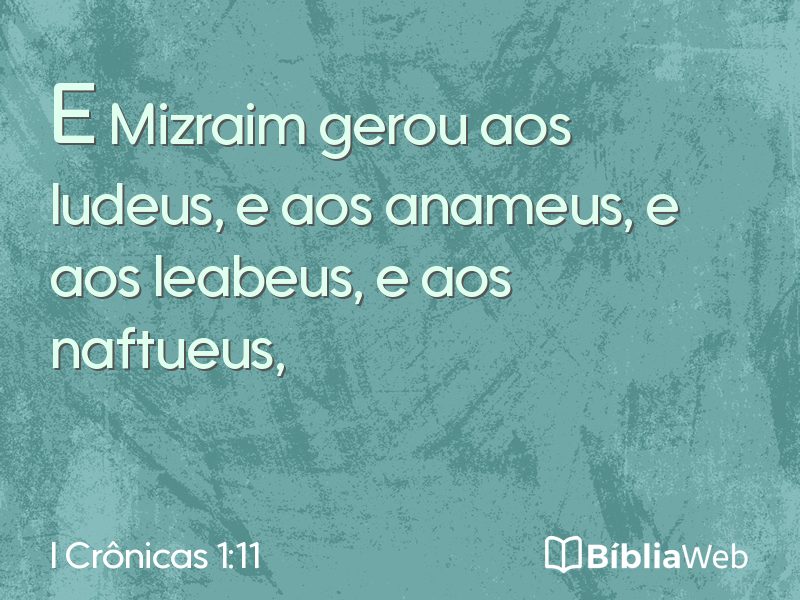 I Crônicas 1:11 em imagem para compartilhar