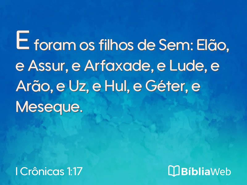 I Crônicas 1:17 em imagem para compartilhar