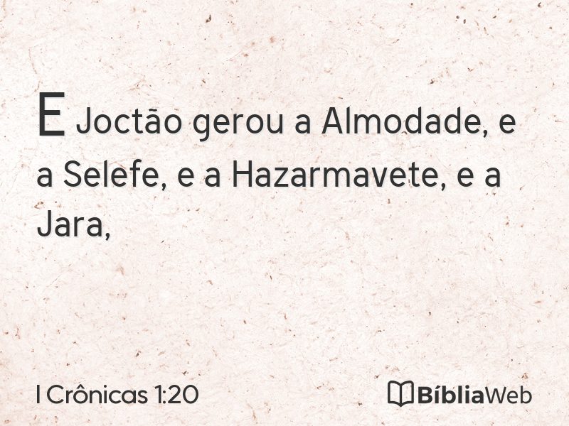 I Crônicas 1:20 em imagem para compartilhar