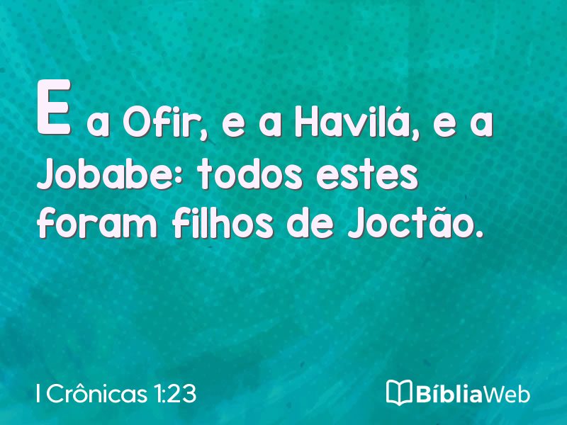I Crônicas 1:23 em imagem para compartilhar