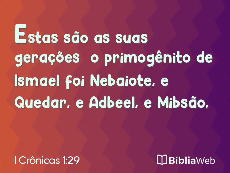 I Crônicas 1:29 em imagem para compartilhar