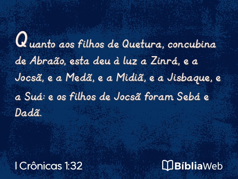 I Crônicas 1:32 em imagem para compartilhar
