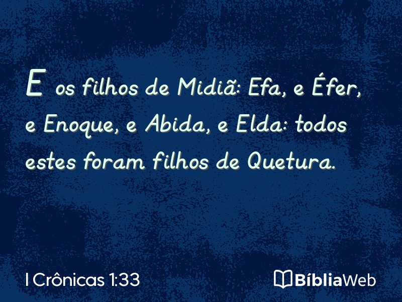 I Crônicas 1:33 em imagem para compartilhar