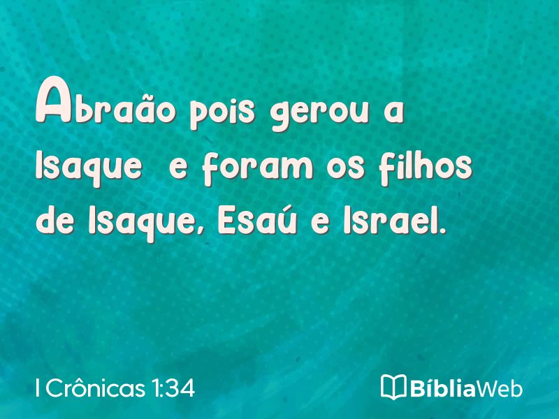 I Crônicas 1:34 em imagem para compartilhar
