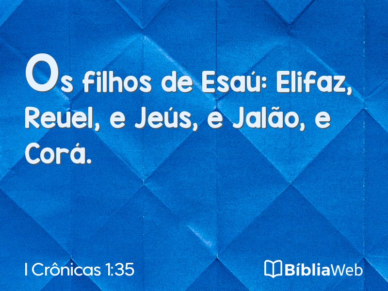 I Crônicas 1:35 em imagem para compartilhar