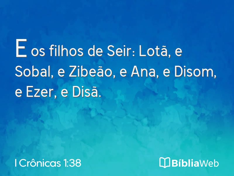 I Crônicas 1:38 em imagem para compartilhar