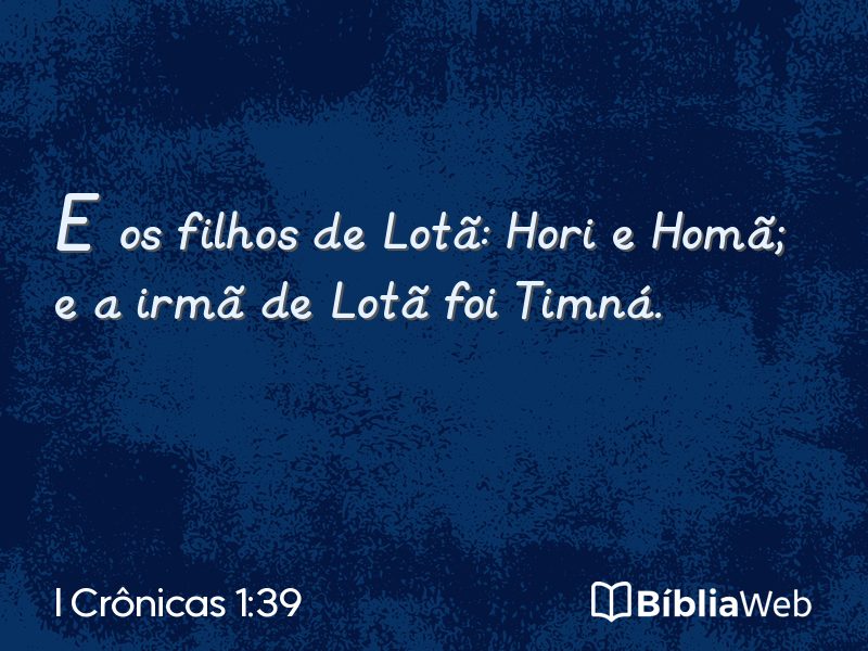 I Crônicas 1:39 em imagem para compartilhar