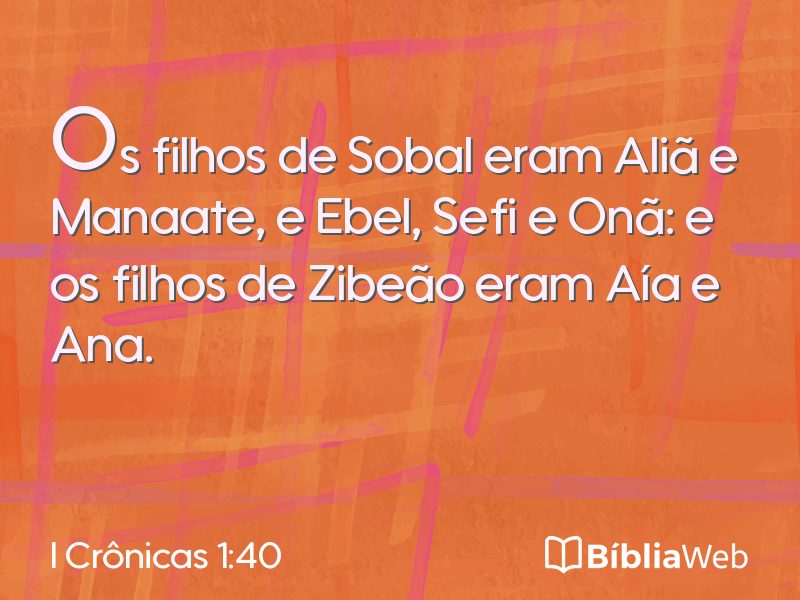 I Crônicas 1:40 em imagem para compartilhar