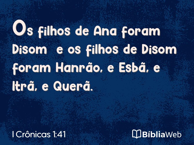 I Crônicas 1:41 em imagem para compartilhar