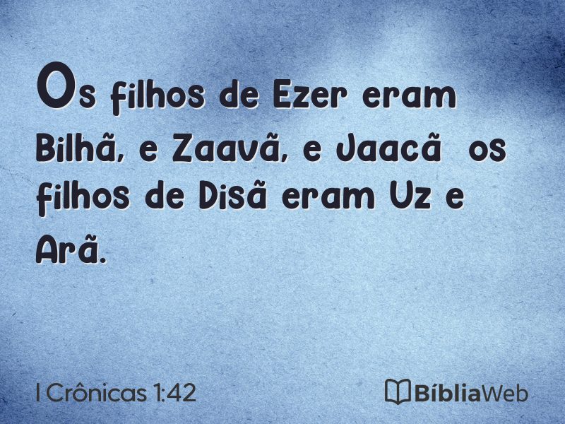 I Crônicas 1:42 em imagem para compartilhar