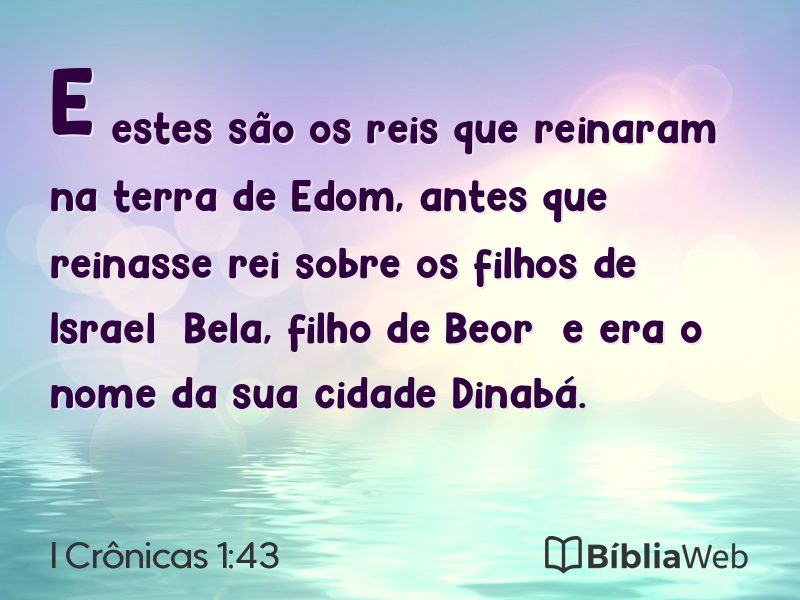 I Crônicas 1:43 em imagem para compartilhar