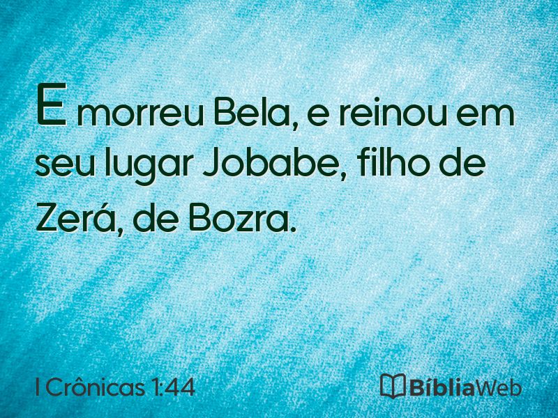 I Crônicas 1:44 em imagem para compartilhar