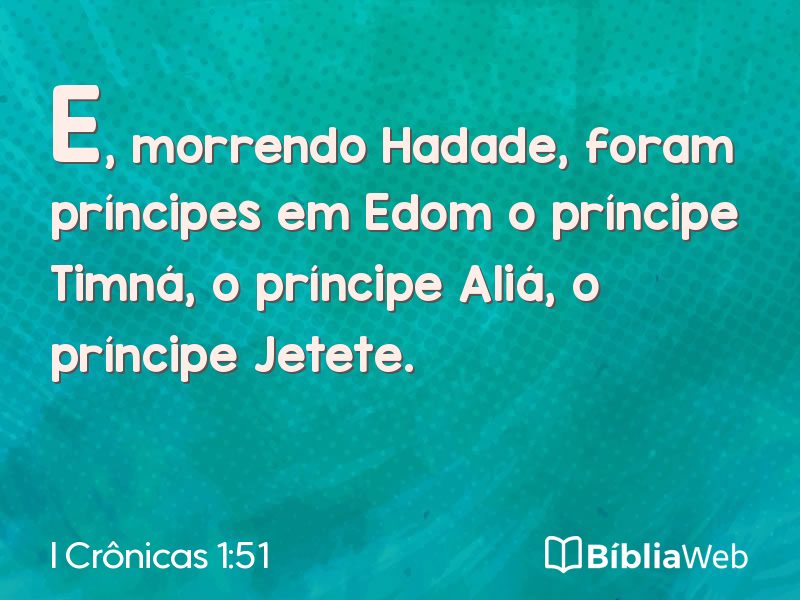 I Crônicas 1:51 em imagem para compartilhar
