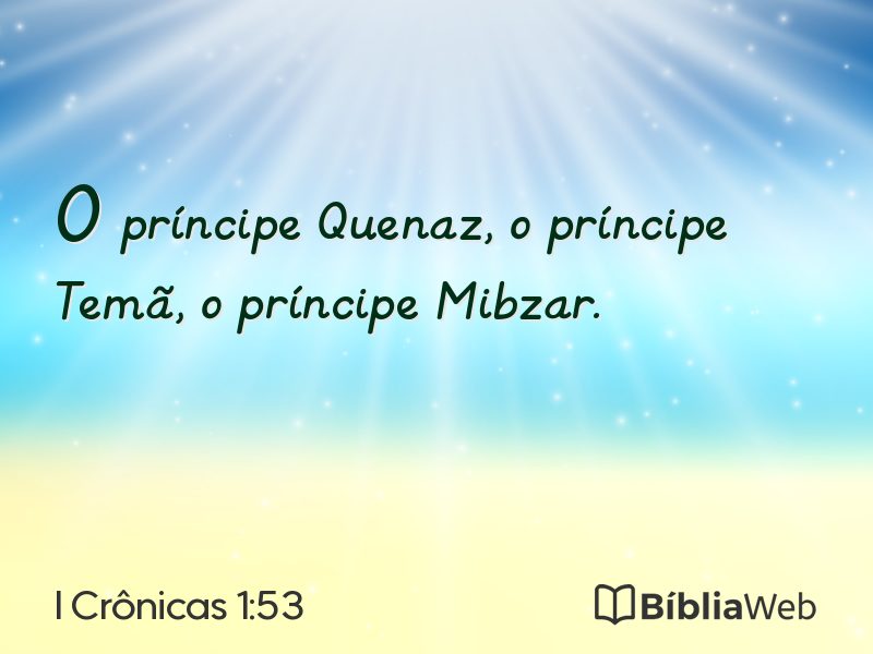 I Crônicas 1:53 em imagem para compartilhar