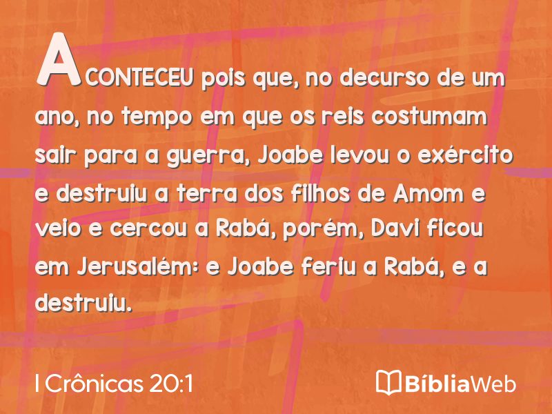 I Crônicas 20:1 em imagem para compartilhar