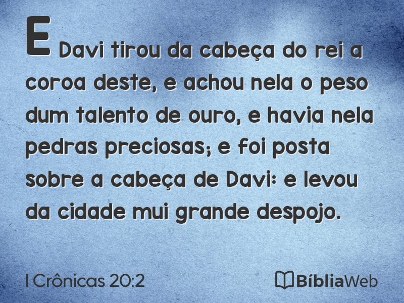 I Crônicas 20:2 em imagem para compartilhar