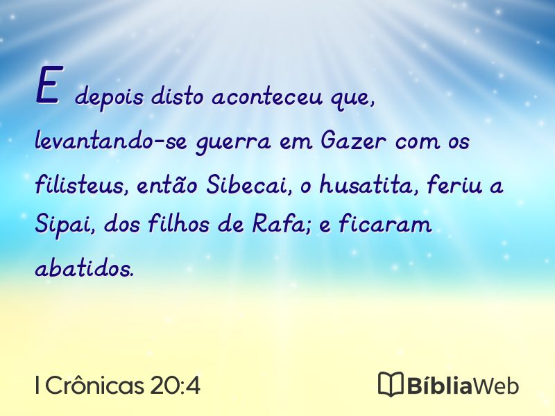 I Crônicas 20:4 em imagem para compartilhar