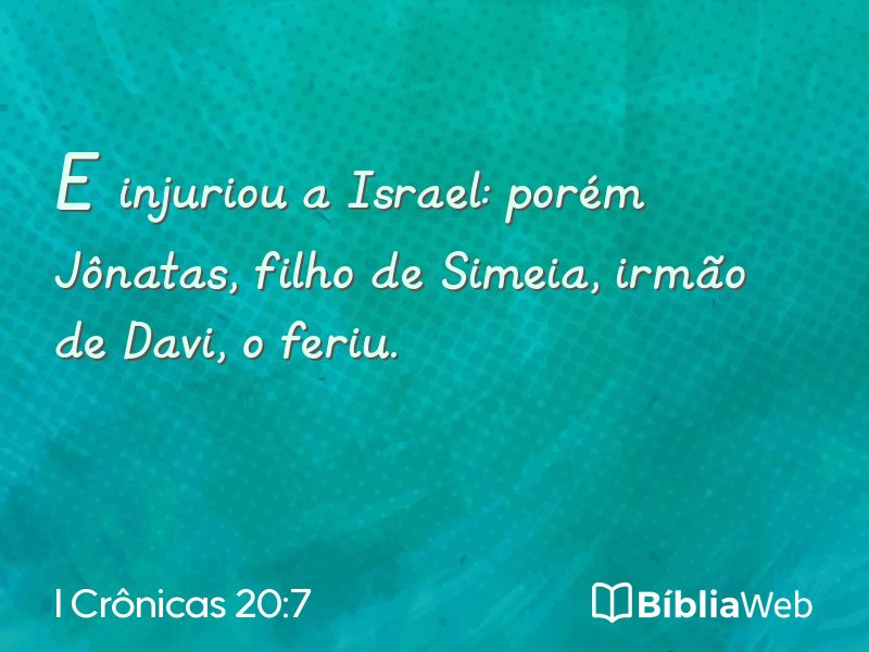 I Crônicas 20:7 em imagem para compartilhar