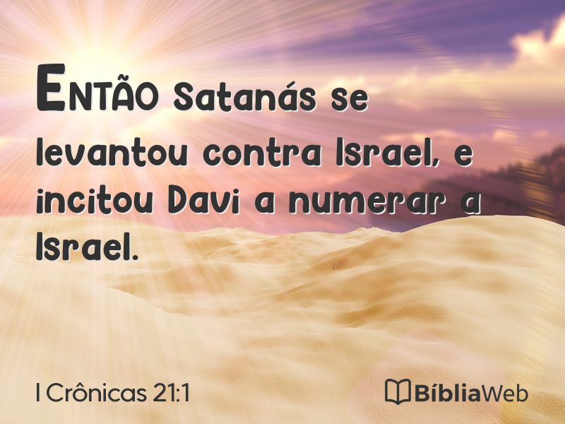 I Crônicas 21:1 em imagem para compartilhar