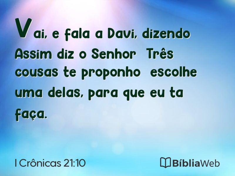 I Crônicas 21:10 em imagem para compartilhar
