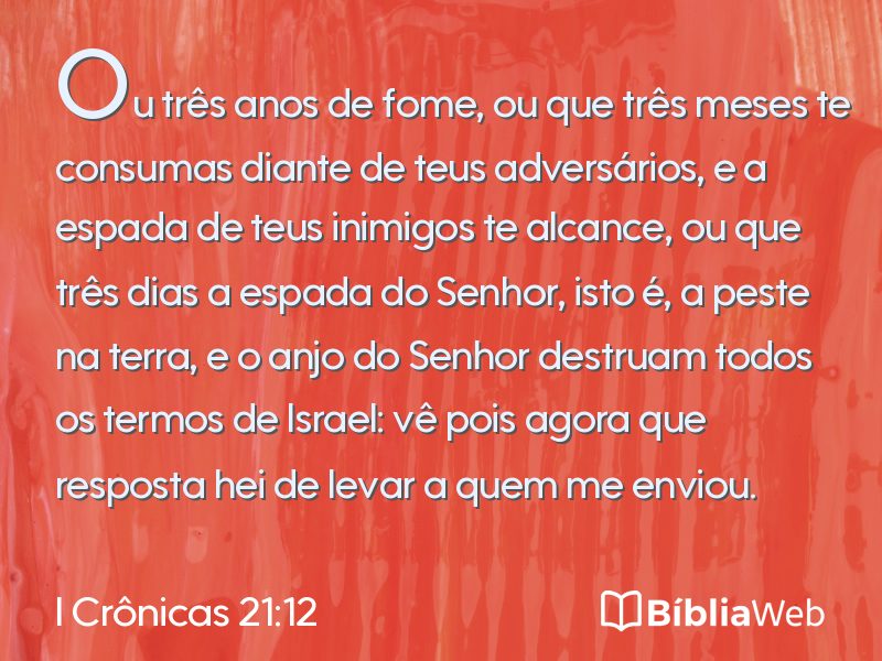 I Crônicas 21:12 em imagem para compartilhar