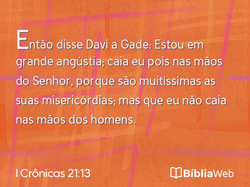 I Crônicas 21:13 em imagem para compartilhar